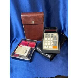 Vintage Texas Instrument Calculator Work Stamps with Cases